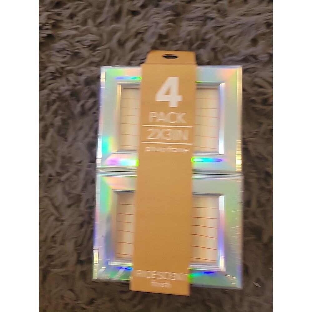 13074 4 Pack Mini Photo Frames 2x3 Iridescent Finish Harbortown Industries New